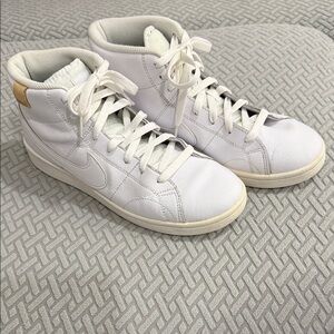 Nike Court Royale 2 Mid Top Triple White Sneakers size 9.5